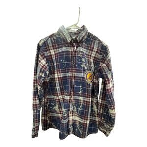 UPCYCLED Arrow Sport Bleach Blue Purple L Flannel Long Sleeve Los Angeles Lakers